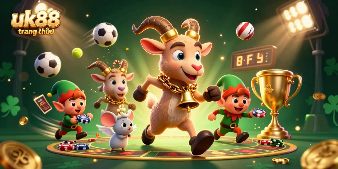 Experience the thrills of uk88 trang chủ with an exciting, dynamic casino scene featuring animated characters and vibrant game elements.