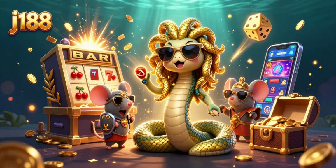 Engage with j188's vibrant gaming world, featuring cute Medusa and exciting jackpot elements.