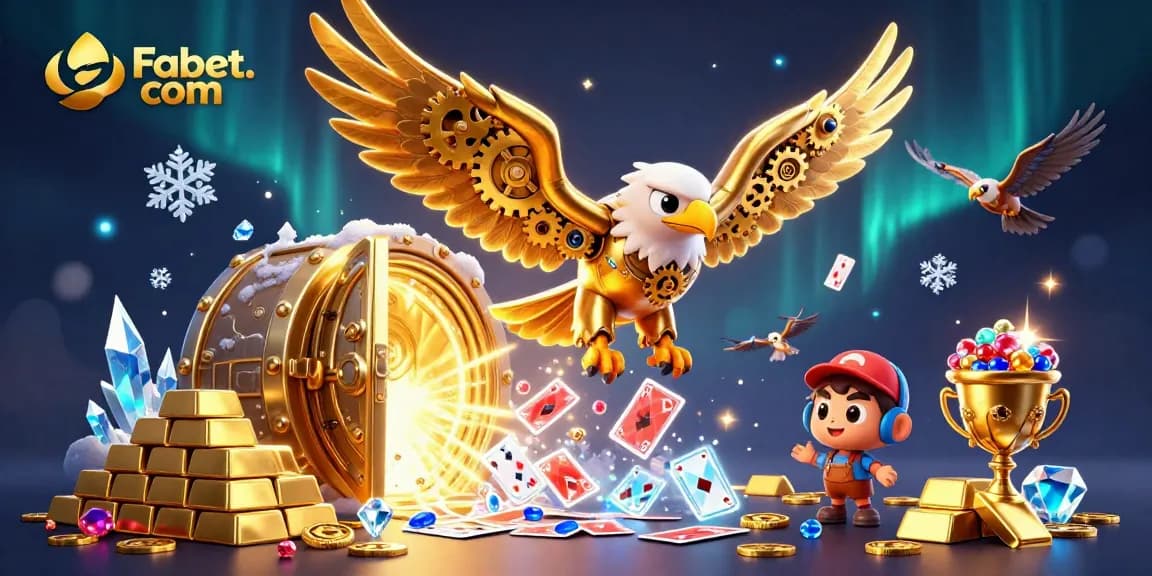 Bet and win at Fabet. com while enjoying a vibrant 3D casino adventure illustrated scene.
