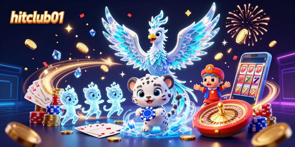 Experience hitclub01 with an enchanting 3D scene showcasing vibrant casino elements and festive energy.