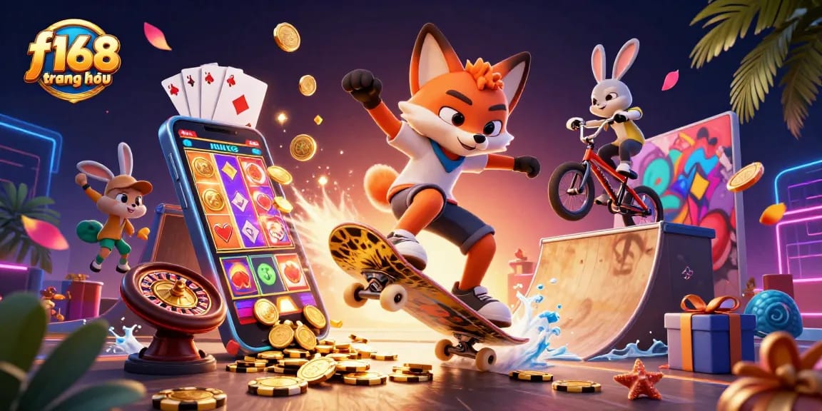 Experience the thrill of f168 trang chủ with vibrant casino elements and dynamic characters in action.