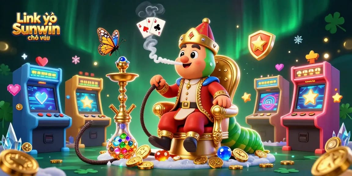 Play exciting games with Link vào Sunwin chính thức at this vibrant, colorful casino illustration.