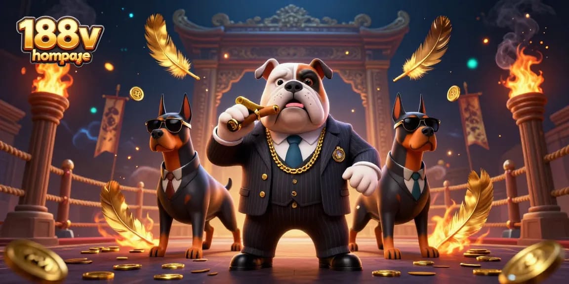 Experience thrilling bets and golden moments at 188v homepage with vibrant casino action and characters.