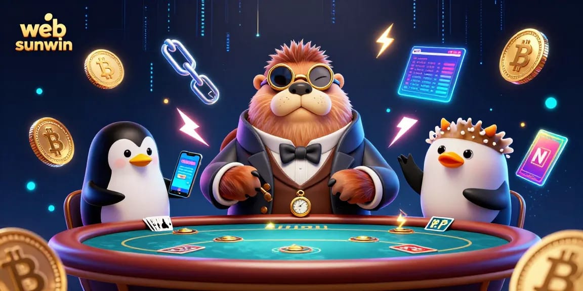 Engage in thrilling gameplay at web sunwin with a lively underwater casino scene featuring 3D characters.