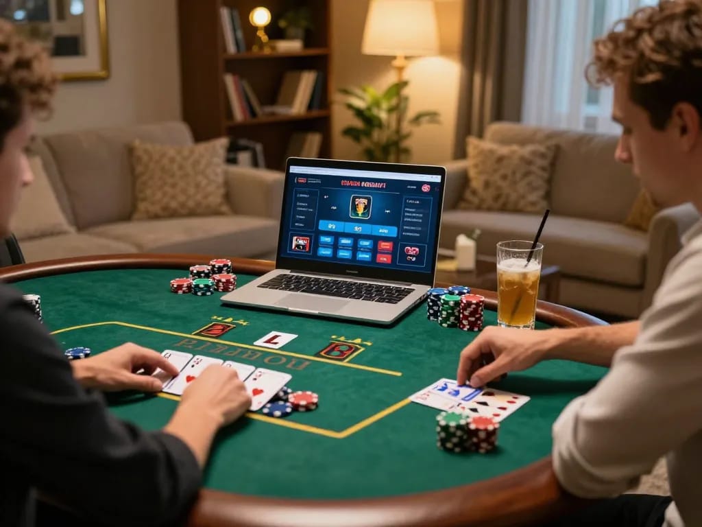 Player enjoying live dealer game at trang chủ MM88, immersed in strategic gameplay
