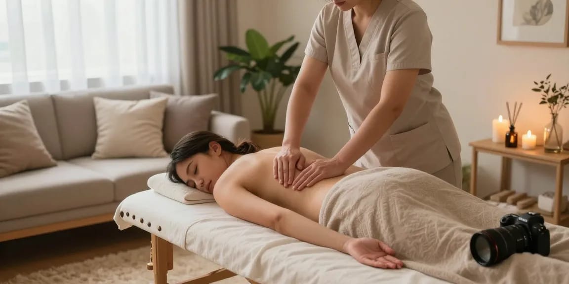 Experience 동탄출장안마 with a professional therapist in a serene home environment.