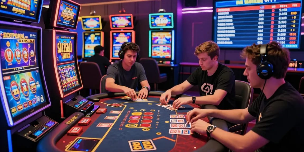 Engaging online gaming experience at rikvip platform with vibrant neon lights and digital games.