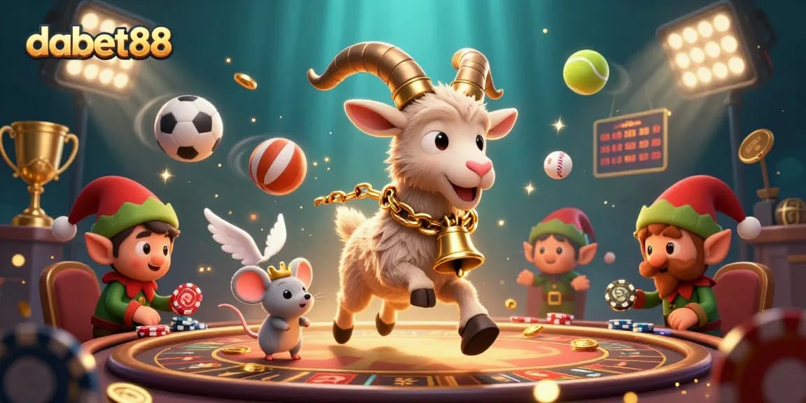 Engage with dabet88's thrilling holiday-horror casino scene featuring Krampus and playful characters.