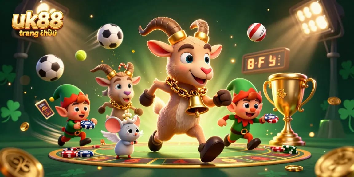 Experience the thrills of uk88 trang chủ with an exciting, dynamic casino scene featuring animated characters and vibrant game elements.