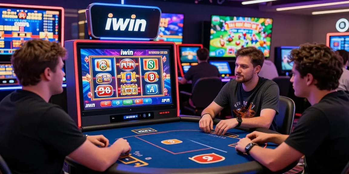 Exciting iwin online gaming scene with players at a virtual table and vibrant graphics.
