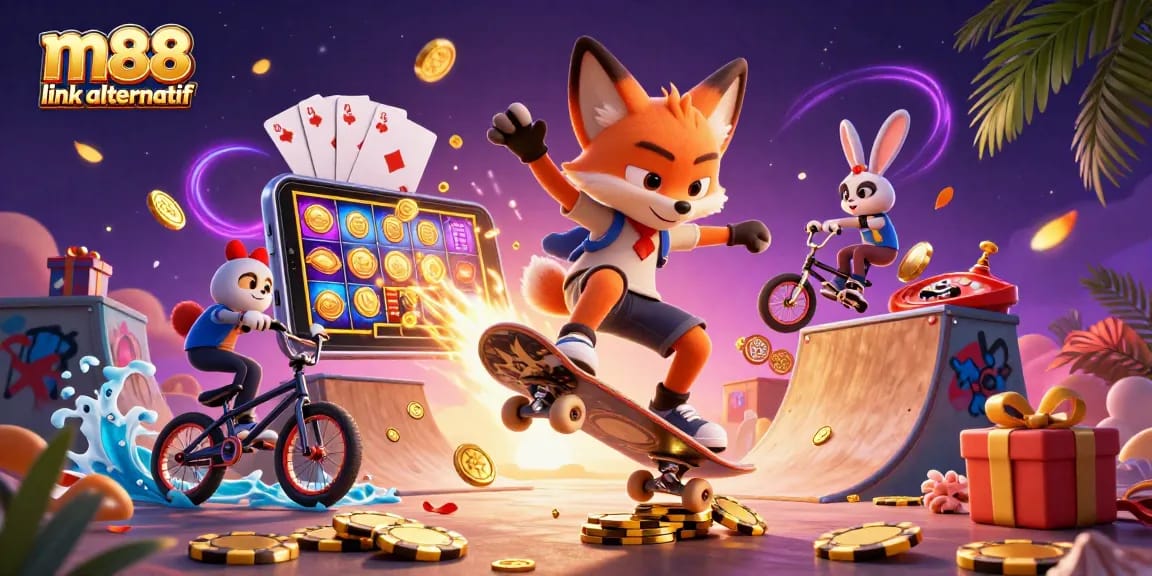 Experience thrilling betting adventures with m88 link alternatif amid vibrant casino elements.