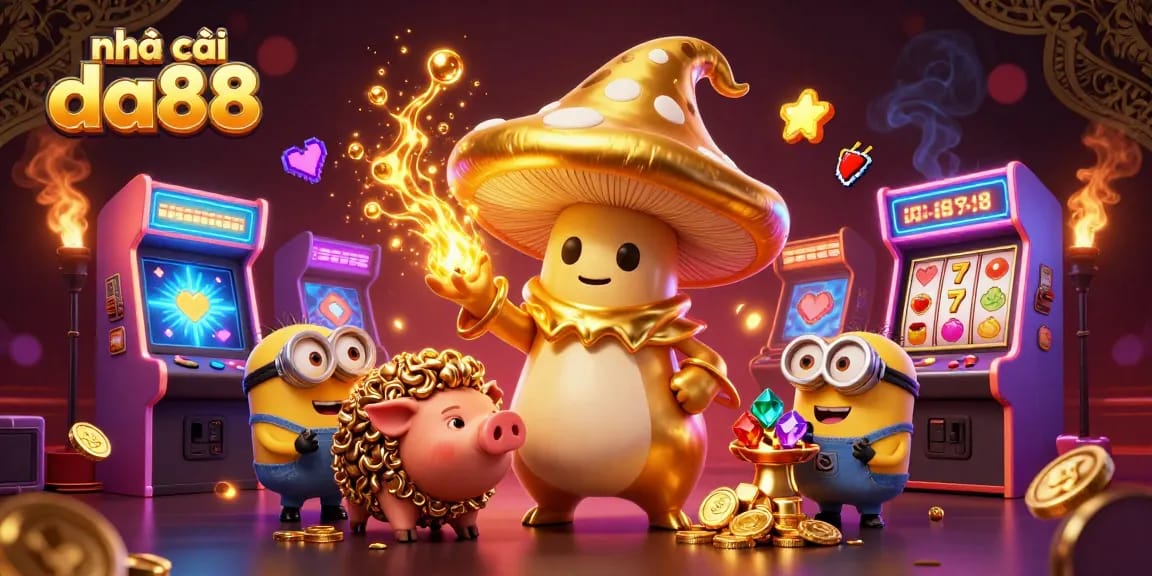 Engage with the exciting magic of nhà cái da88 featuring a golden mushroom wizard and treasure-filled adventure.