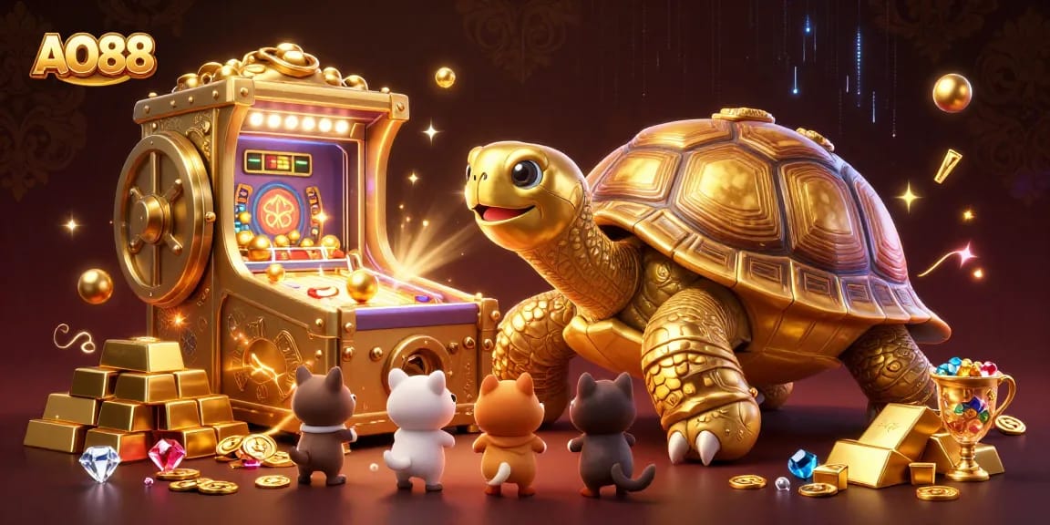 Play exciting games at AO88 with golden treasures and vibrant characters in a stunning digital casino.