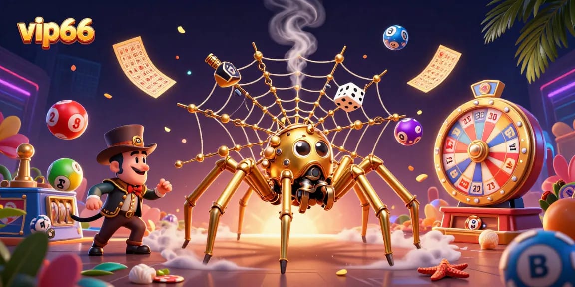 Engage in high-stakes gambling with vip66 at this whimsical 3D casino illustration showcasing excitement and allure.