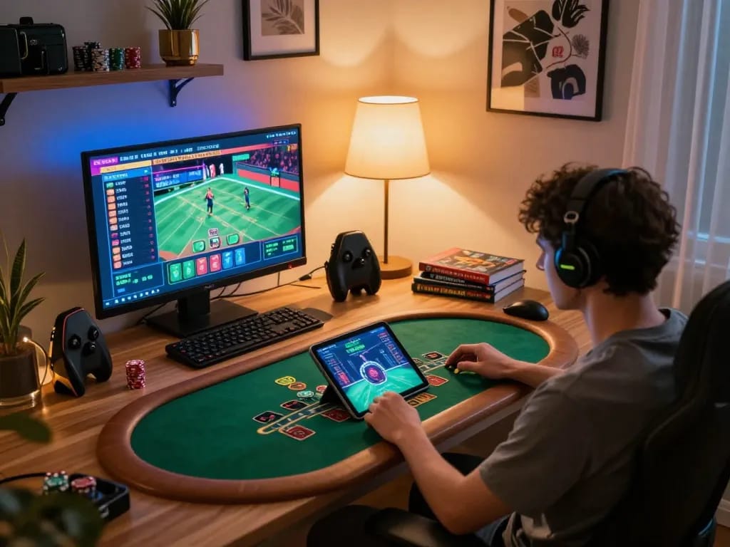 Engaging in keonhacai online blackjack game on tablet with live dealer action