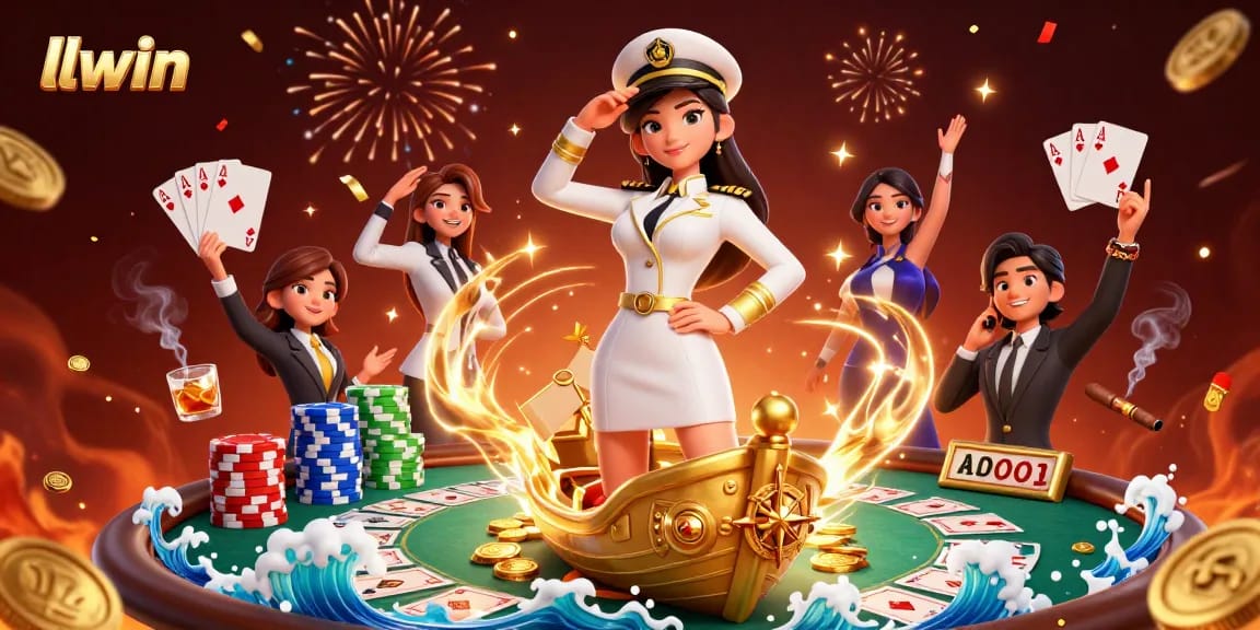 Experience thrilling wins at llwin with an engaging casino adventure illustration.
