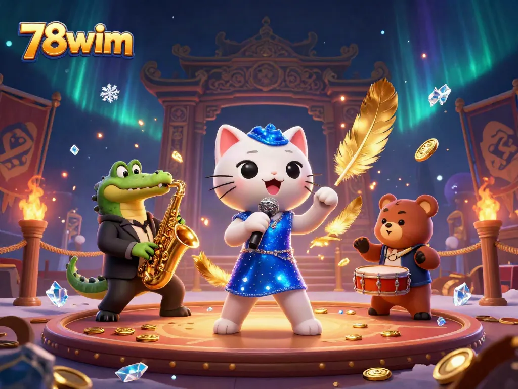 Experience thrilling play with 78wim's vibrant casino characters and golden gaming elements.