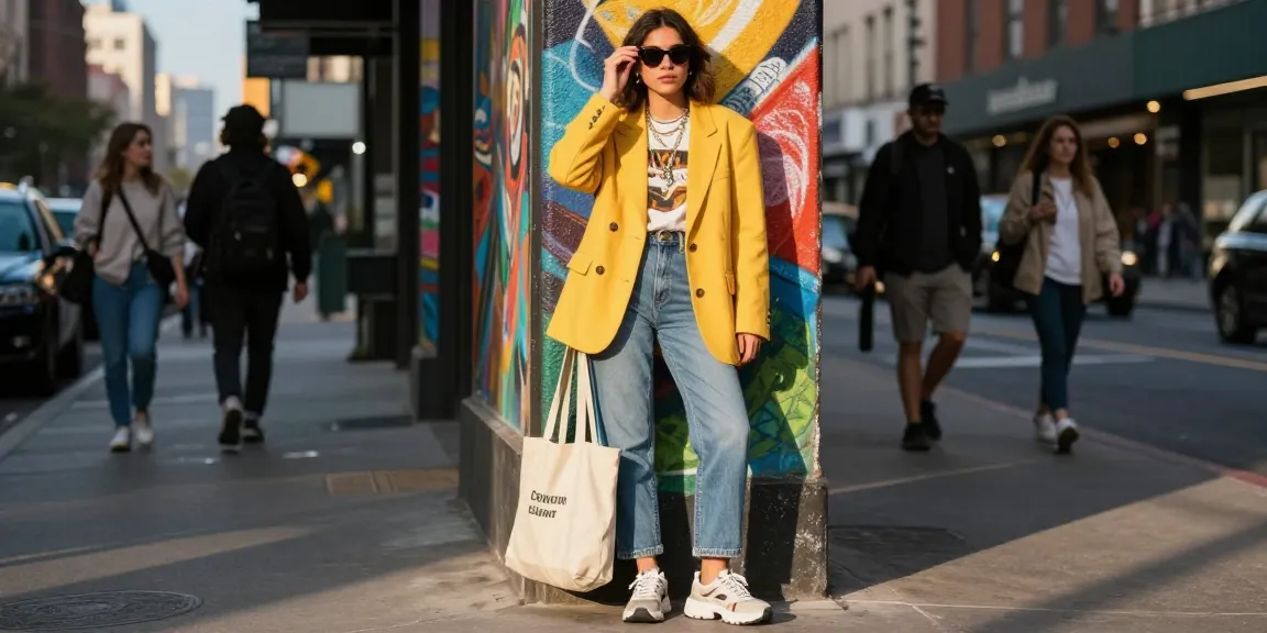 Fashion tips showcased by a stylish young woman in an urban setting, emphasizing individuality and creativity.