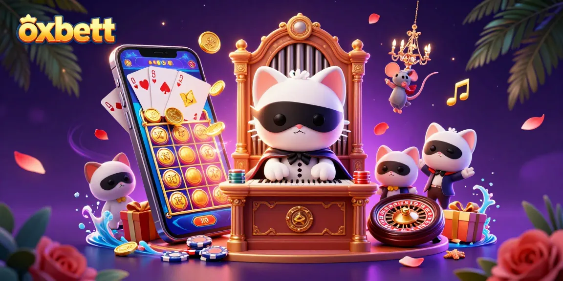 Experience the excitement of oxbett with this engaging 3D casino scene featuring vibrant gaming elements.