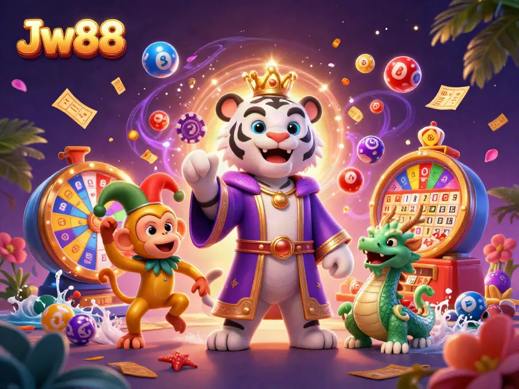 Engage in exciting gameplay at Jw88 with vibrant characters and casino elements.