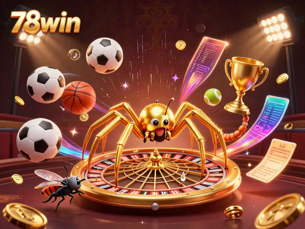 Engage in thrilling bets with the immersive 78win roulette experience illustrated in 3D.