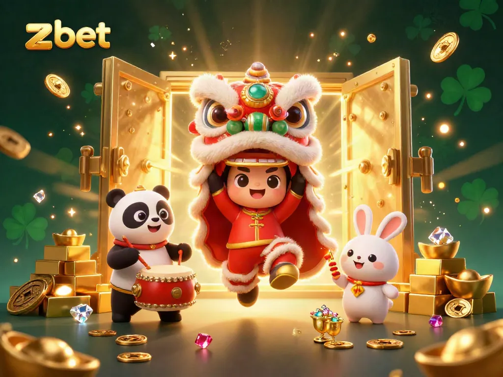 Experience the thrill of zbet with vibrant characters in a dynamic casino scene filled with treasures.