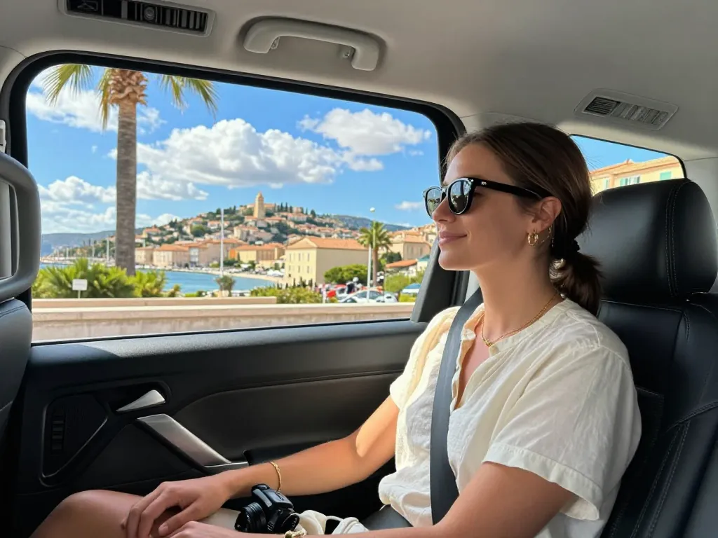 Trajet en taxi de luxe à Saint-Tropez avec vues côtières pittoresques