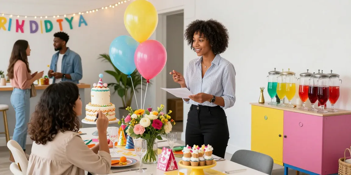 Party planner Mississauga coordinating vibrant birthday party with beautiful decorations and joyful atmosphere.