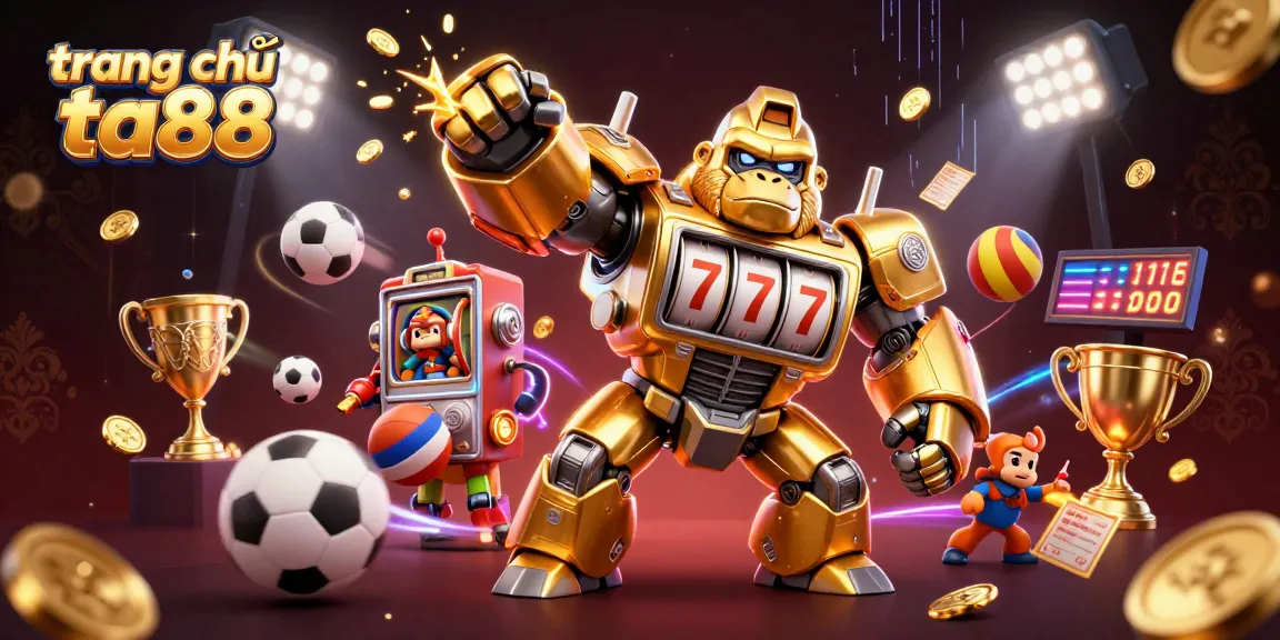 Engage in dynamic gameplay on trang chủ ta88 with a vibrant 3D casino illustration showcasing action-packed elements.