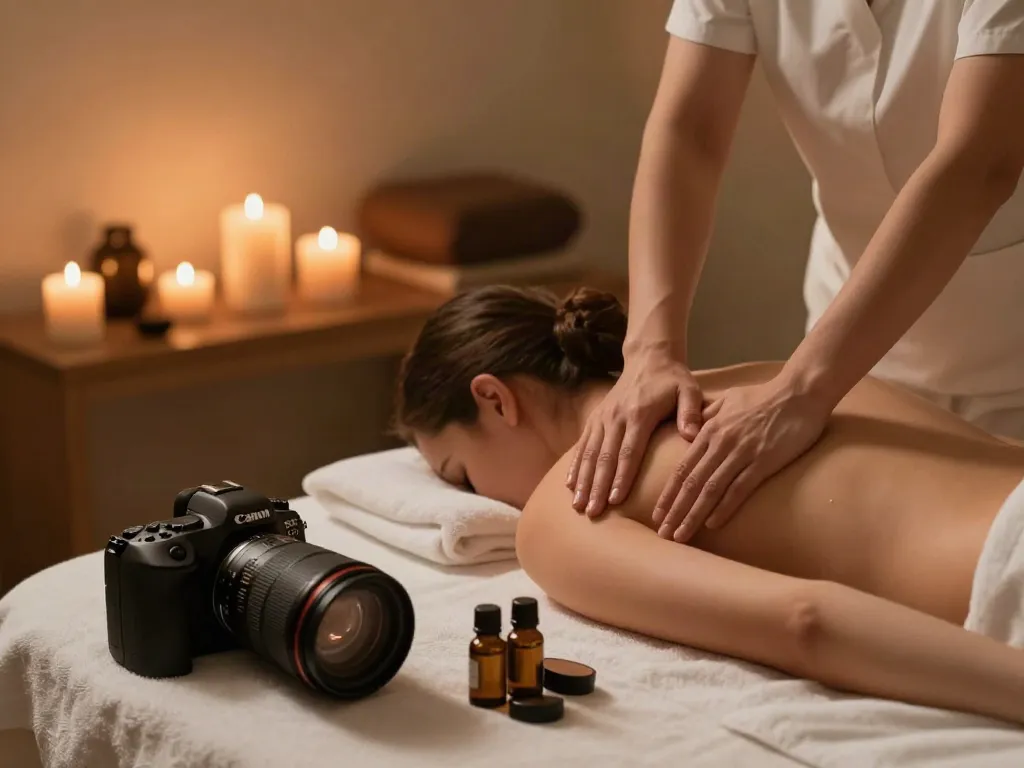 파주출장마사지 serene massage session with soothing ambiance and relaxing decor.