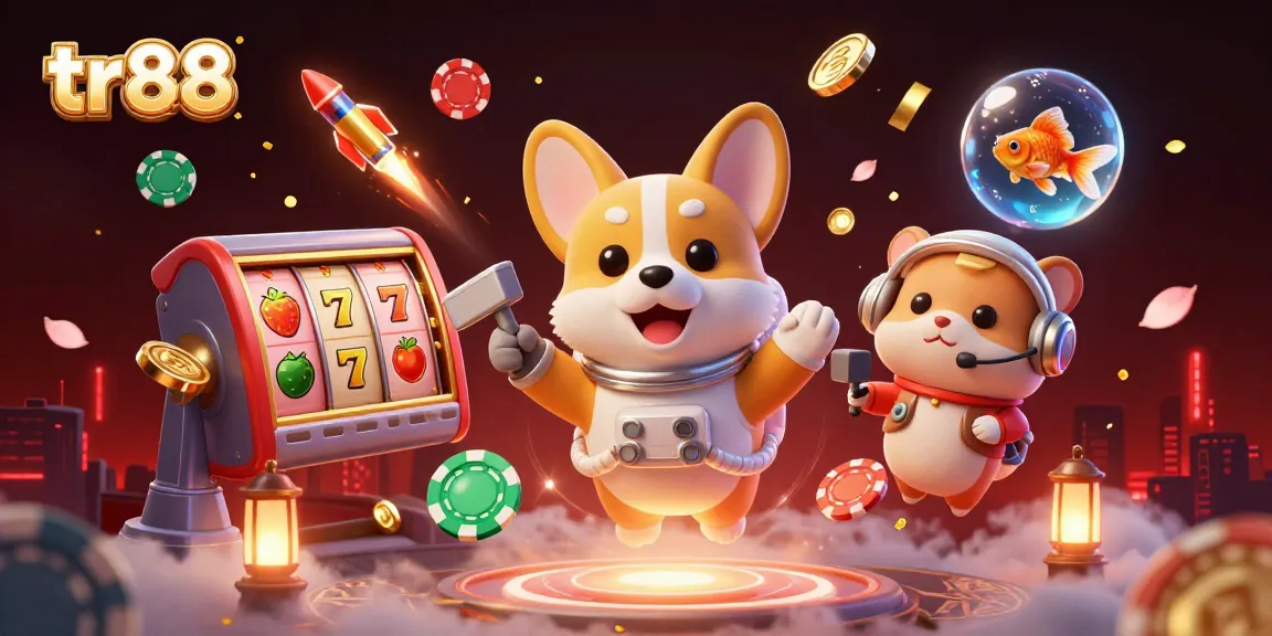 Experience thrilling slot action at tr88 with 3D animated characters in a dynamic casino scene