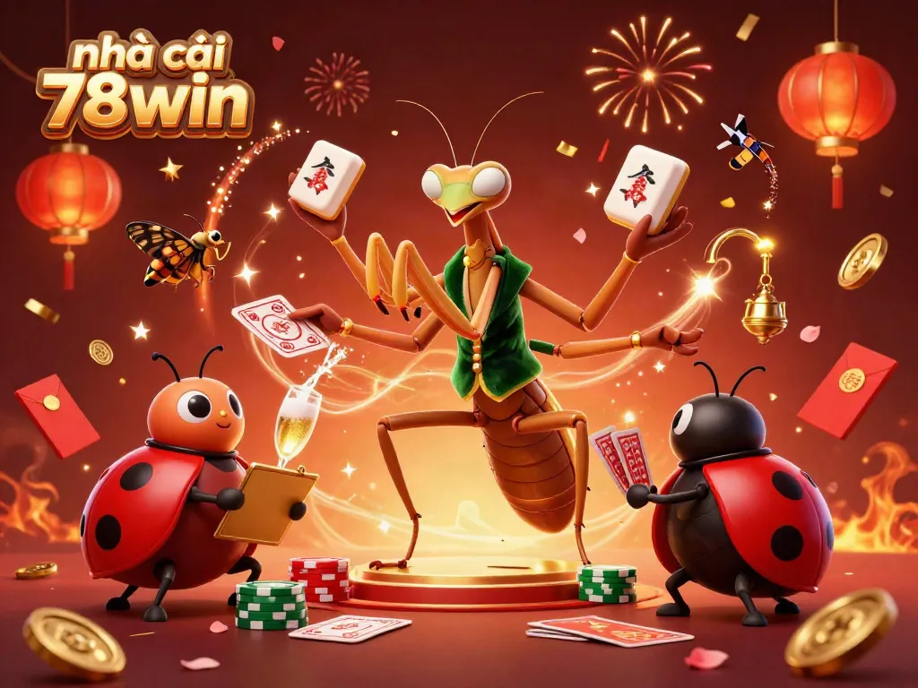 Experience the thrill at nhà cái 78win with a vibrant casino illustration showcasing dynamic characters and festive elements.