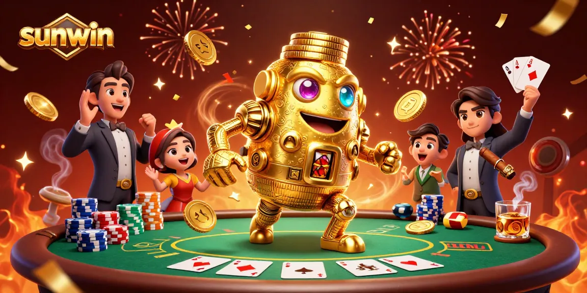 Experience thrilling wins in sunwin's vibrant casino scene with golden golems and poker action.