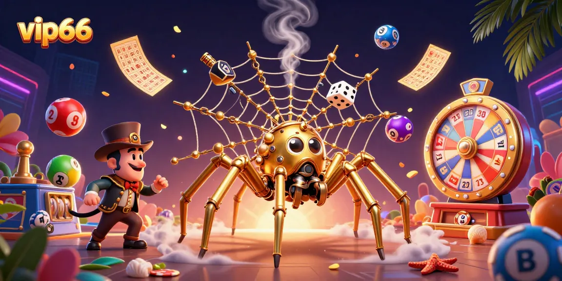 Engage in high-stakes gambling with vip66 at this whimsical 3D casino illustration showcasing excitement and allure.
