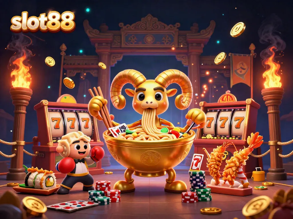 Experience thrilling slot88 gameplay with a vibrant, dynamic casino scene featuring engaging characters and colors.