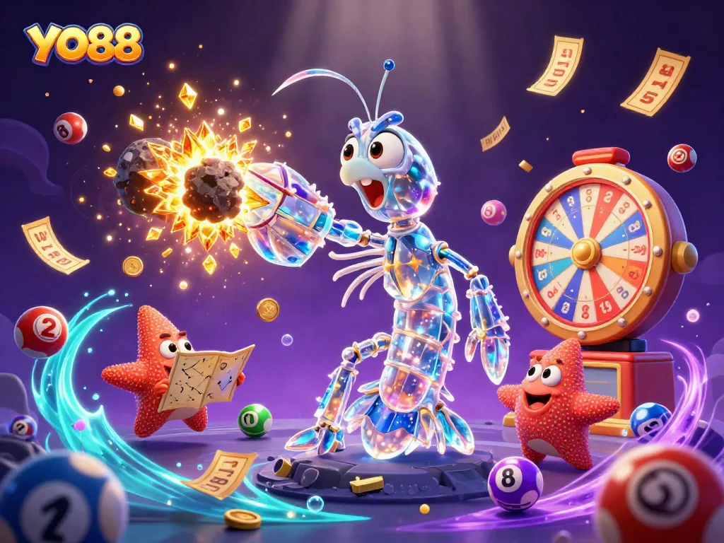 Spin the reels and win with YO88, illustrated in a vibrant 3D casino adventure.